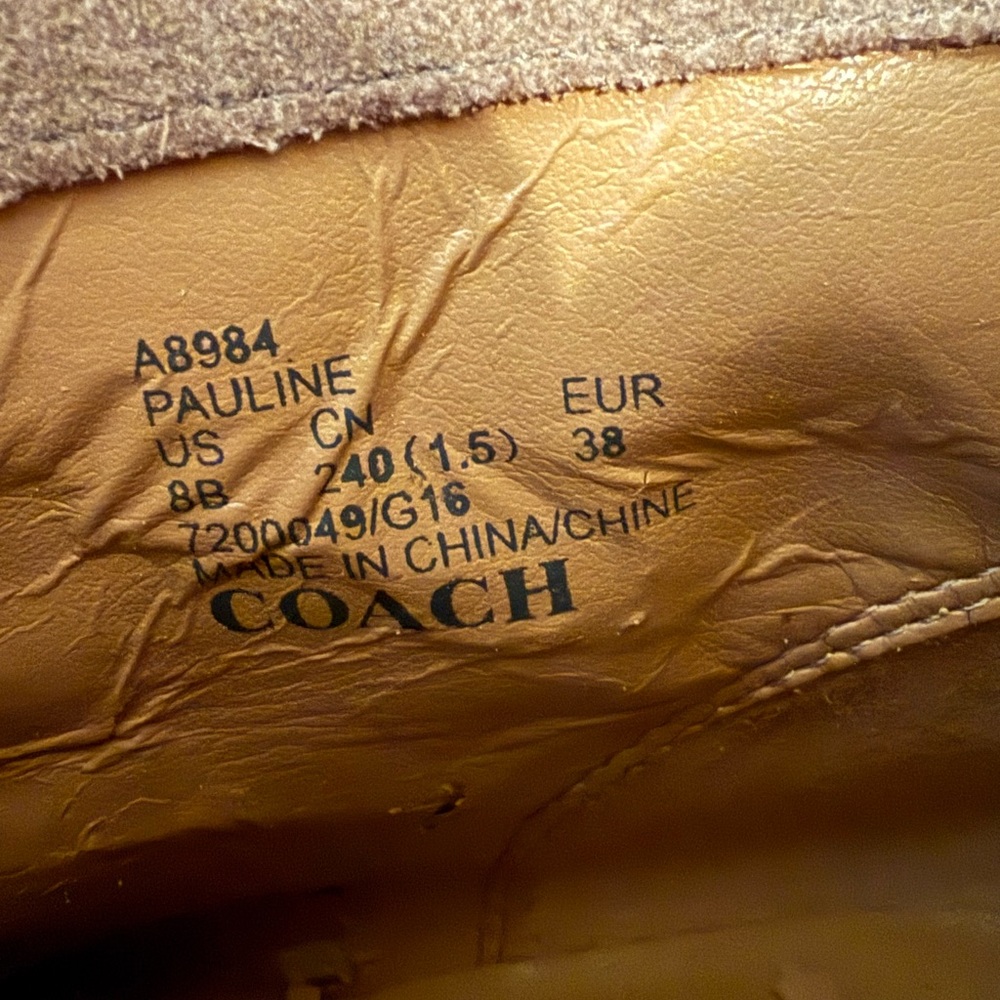 Authentic Coach Pauline 8 Women's Tan heels shoes Ankle leather Boots $298 - Picture 10 of 10